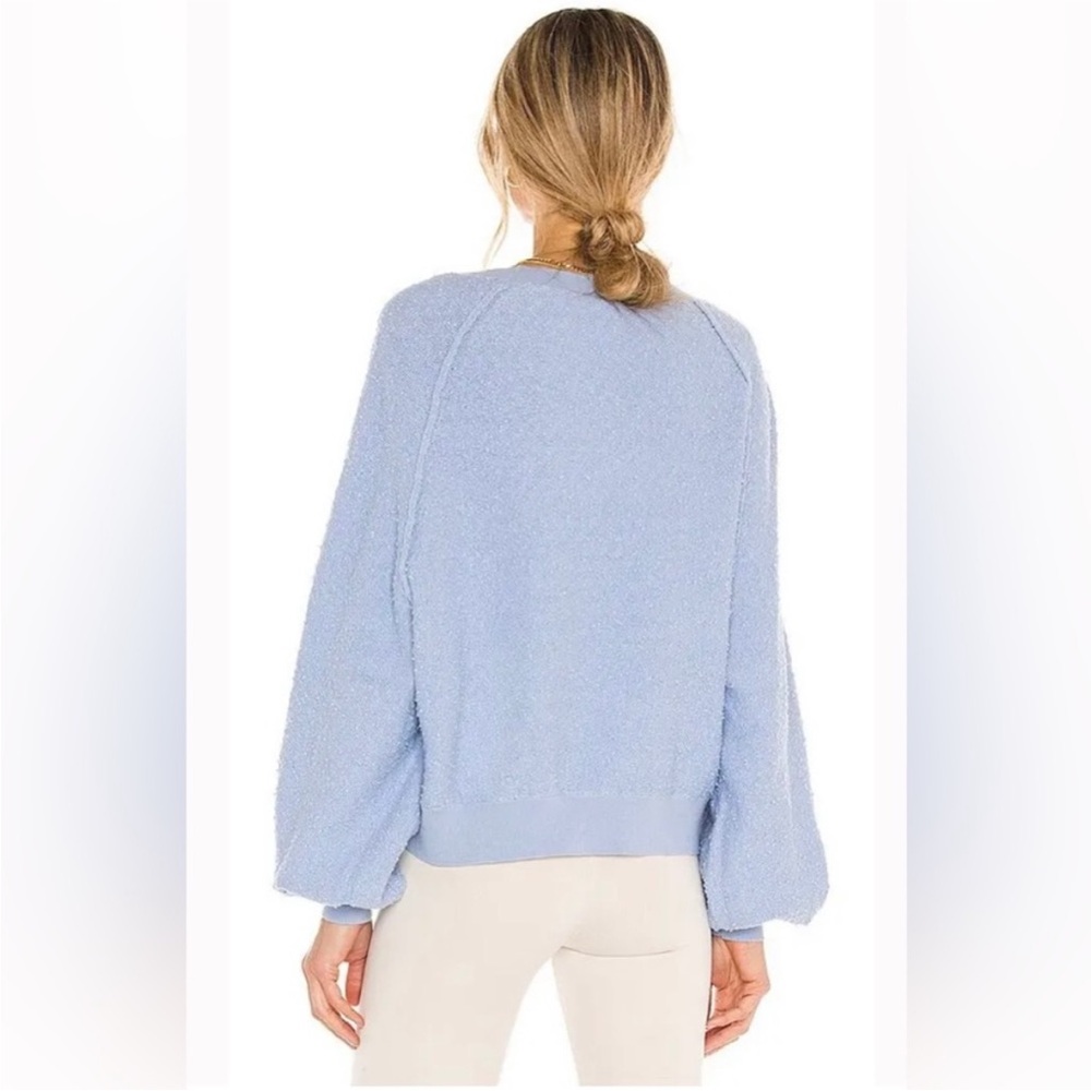 Free People Found My Friend Blue Knit Texture Sweater Pullover Size Small - Picture 3 of 6